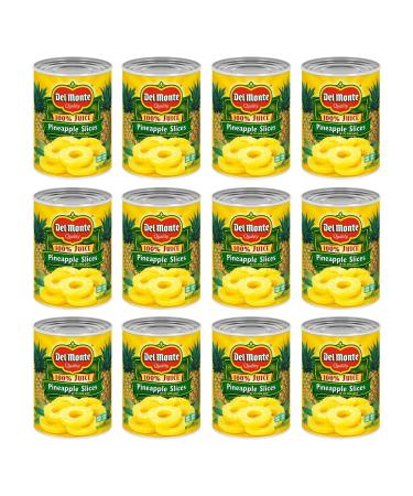 DEL MONTE Canned Pineapple Slices in 100% Juice, Canned Fruit, 12 Pack, 20 oz Can Sliced - Buy Online on GoSupps.com