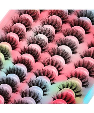 20 Pairs Natural Fluffy Cat Eye False Eyelashes - 4 Styles Wispy 5D Faux Mink Multipack - Buy Online on GoSupps.com