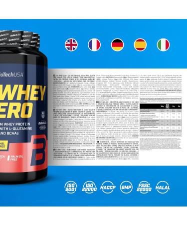 BioTechUSA Iso Whey Zero | Premium Whey Protein Isolate | Grass-Fed | Enzyme-Free | Sugar- and Gluten-free 908 g Caramel Catalan - Buy Online on GoSupps.com