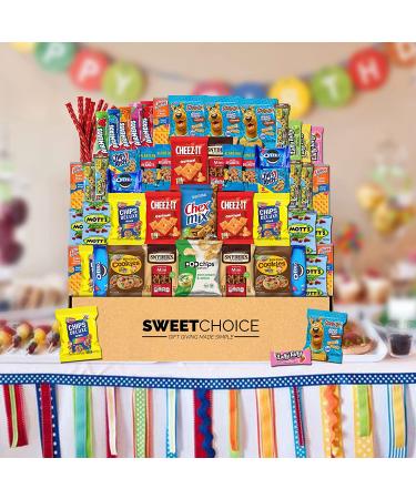60 Count Snack Box Care Package Variety Pack for Kids, Adults, Teens - Candy, Chips, Cookies Gift Basket - Perfect for Birthdays, College Students, and Family Fun - Buy Online on GoSupps.com