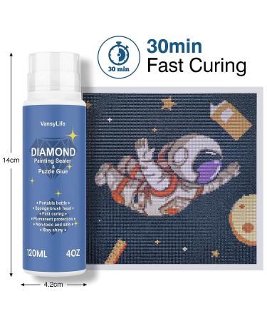 VansyLife Diamond Painting Sealer 120ML - Permanent Hold & Shine Effect - 5D Diamond Painting & Jigsaw Puzzle Glue (4 OZ) - Buy Online on GoSupps.com