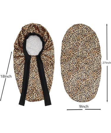 Buy Sengterm Long Satin Hair Hood - Silky Adjustable Sleeping Cap for Women | Extra Big Leopard Satin Hat for Long Curls | Best Quality & International Shipping - Buy Online on GoSupps.com