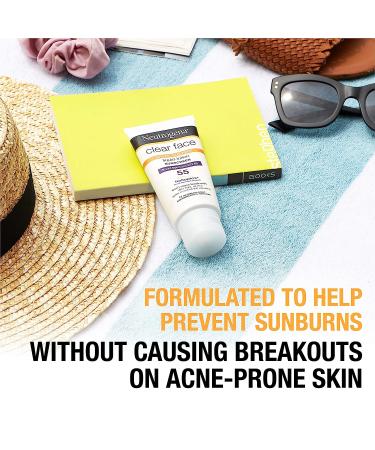 Neutrogena Clear Face Liquid Lotion Sunscreen SPF 55 for Acne-Prone Skin - 3 fl. oz - Buy Online on GoSupps.com
