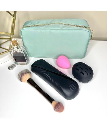 Large Silicone Travel Makeup Brush and Sponge Holder Set - Portable Cosmetic Brushes Organizer and Cleaning Mat (Beige) - Buy Online on GoSupps.com