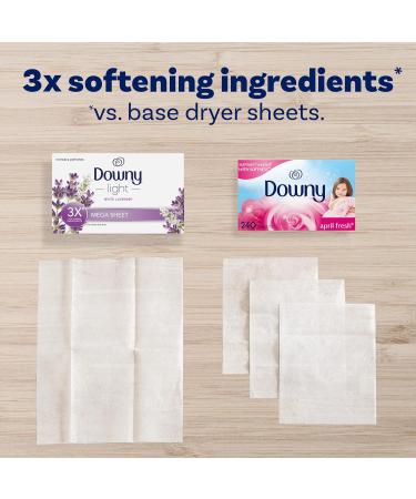 Downy Light Mega Dryer Sheets Fabric Softener Dryer Sheets White Lavender 120 Count - Buy Online on GoSupps.com