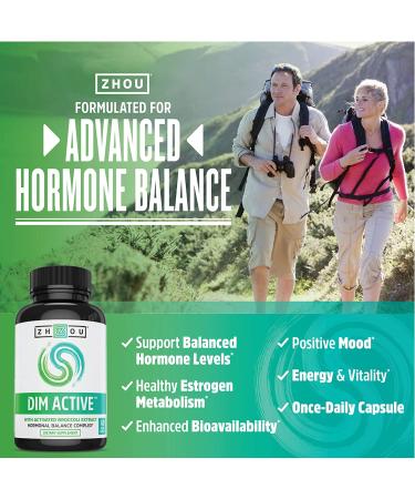 Zhou Nutrition DIM Active - Hormonal Balance Complex | 60 Veggie Capsules - Buy Online on GoSupps.com