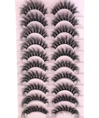 False Eyelashes Faux Mink Fluffy Cat Eye Lashes 3D Dramatic Natural Eyelash Wispy Curly Full Volum 10 Pairs Charming - Buy Online on GoSupps.com