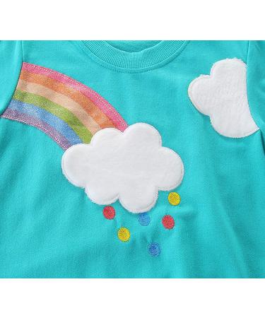 Girls Rainbow Sweatshirt for Kids | Cotton Long Sleeve Pullover Age 1-12 Years | Toddler Casual Jumper T-Shirt - Buy Online on GoSupps.com