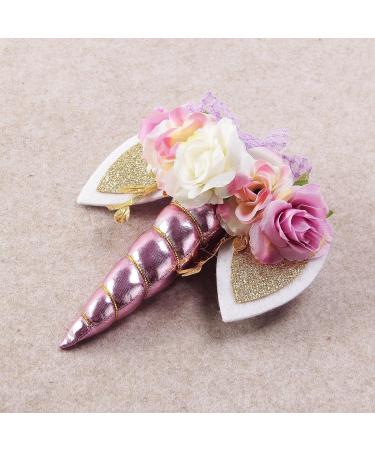 Nishine Rose Floral Unicorn Cake Topper Birthday Party Cake Decoration (Pink&Ivory) - Buy Online on GoSupps.com