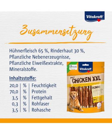 Vitastras Chicken Bonas XXL - Lean Chicken Couch Sticks Sugar & Grain-Free 200g (8 Pack) - Premium International Shipping - Buy Online on GoSupps.com