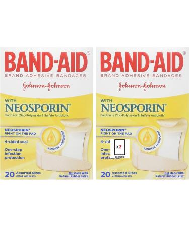BAND-AID with Neosporin Bandages Assorted Sizes 20 Each (Pack of 2) - 40 Count Total - Buy Online on GoSupps.com
