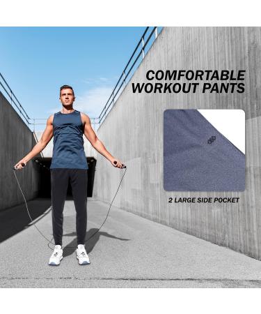 LEG3ND Mens Performance Joggers 2 Pack - Black/Grey Heather Medium | Stretch Workout & Yoga Pants for Men - Buy Online on GoSupps.com