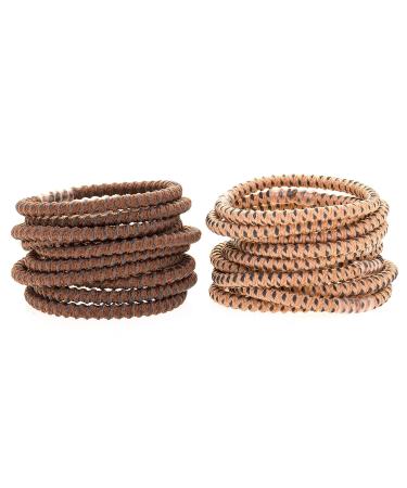 18 Pcs Slide Proof Brown Hair Ties with Rubber Grip | No Slip Elastic Hair Ties for Thick Hair | Men & Women | Slideproof Braided Ponytail Holders - Buy Online on GoSupps.com