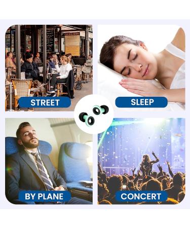 Noise Reduction Ear Plugs for Sleeping - Best Noise Cancelling Ear Plugs | Sleep Ear Plugs in Green & Black - Comfortable & Effective Sleep Solutions - Buy Online on GoSupps.com