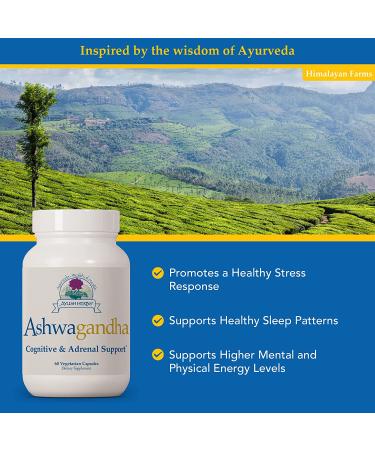 Ayush Herbs Ashwagandha Supplement - 60 Capsules - Buy Online on GoSupps.com