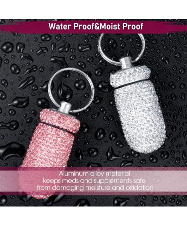 Bling Portable Pill Container Keychain - Waterproof Travel Pill Holder - Buy Online on GoSupps.com