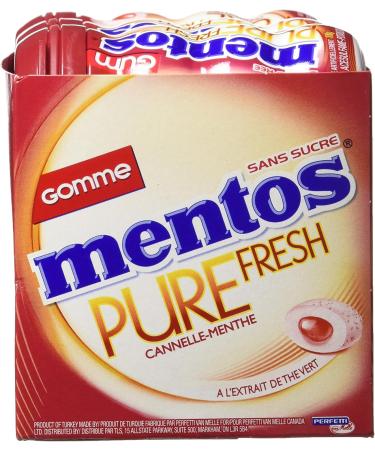 Mentos Pure Fresh - Cinnamon Mint Flavour - Pack of 6 bottles (300 pieces) - Sugar-free Gum - Buy Online on GoSupps.com