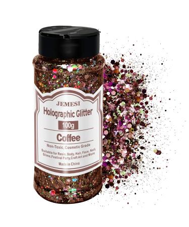 HOLOGY Chunky glitter coffee 100g chunky sequins glitter craft glitter for resin face nail body slime festival party art