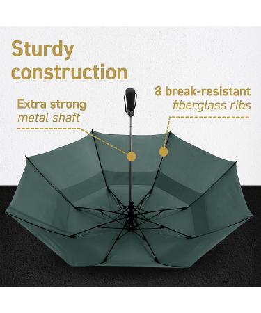 EEZ-Y Golf Umbrella 58-inch Double Canopy | Windproof & Heavy Duty | Oversized yet Compact Travel Umbrella - Dark Green - Buy Online on GoSupps.com