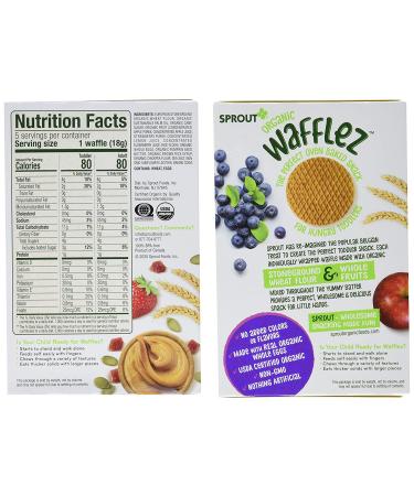 Sprout Organic Baby Food Stage 4 Toddler Snacks - Blueberry Apple and Pumpkin Butter Wafflez Variety Pack - 20 Single Serve Waffles - Buy Online on GoSupps.com