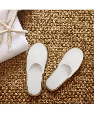 BERGMAN KELLY Disposable Spa Slippers - Closed Toe, Coral Fleece, Deluxe Padded Sole - 12 Pairs - Buy Online on GoSupps.com