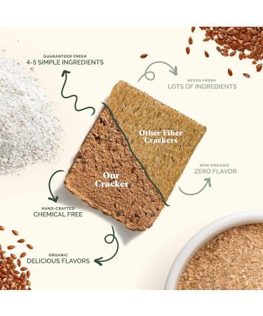 Organic High-Fiber Everything Bagel Crackers | Non-GMO Crispbread for Vegan, Paleo & Low-Carb Diets | 60 Crackers, 3.38 Ounce (Pack of 5) | Bessties! - Buy Online on GoSupps.com