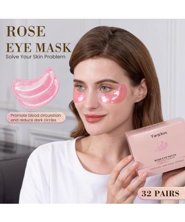 32 Pairs Pink Under Eye Patches - Rose Cooling Hydrating Masks for Dark Circles & Puffiness | Anti-Wrinkle Collagen Eye Pads - Travel Beauty Skincare - Buy Online on GoSupps.com