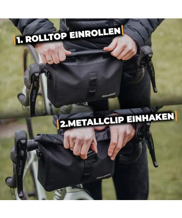 ROVATIV Bikepacking Lencher Page - 3L 100% Waterproof Handlebar Pack for Gravel Bike Rennrad & MTB - Versatile Bicycle Steering Bag with Shoulder Strap - Buy Online on GoSupps.com