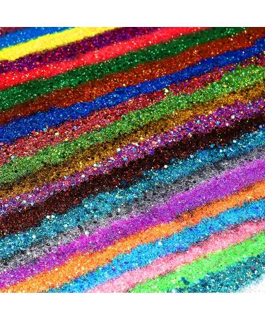 Fandamei 24 Colors Glitter Holographic Sequins Set - Iridescent Flakes for Festival Decorations DIY Crafts & Nail Design - Buy Online on GoSupps.com