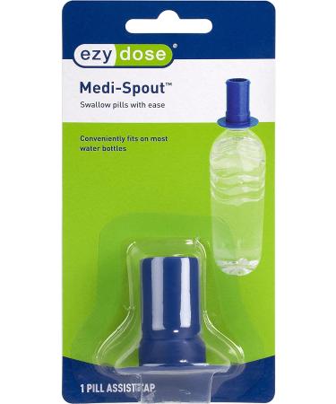 Ezy Dose Medi-Spout | Pill Assist Cap for Easy Swallowing | Fits Most Plastic Water Bottles - Adults | Ideal for Pills, Medicine, Vitamins - Buy Online on GoSupps.com