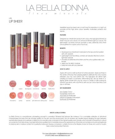 La Bella Donna High Gloss Mineral Lip Sheer Lip Gloss - Assunta | Buy Internationally | Hydrating & Long-Lasting Shine - Buy Online on GoSupps.com