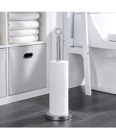 SunnyPoint Elite Sturdy Stainless Steel Toilet Paper Roll Holder - Holds 4 Rolls - 21.5 Height - Buy Online on GoSupps.com