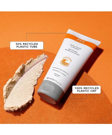 REN Clean Skincare Micro Polish Cleanser 5.1 fl oz - Gentle Exfoliating Face Wash with Glycolic Acid and Amber Beads for Skin Brightening - Buy Online on GoSupps.com