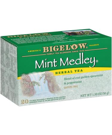 Bigelow Mint Medley Herbal Tea, Caffeine Free, 20 Count (Pack of 6), 120 Total Tea Bags Mint Medley 20 Count (Pack of 6)