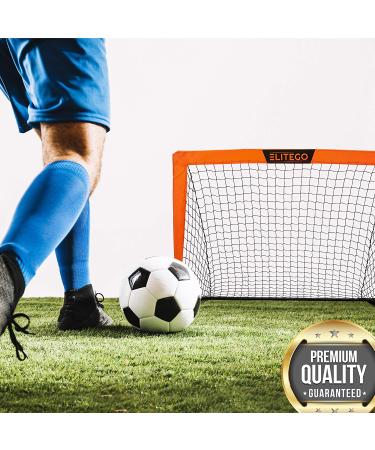 EliteGo Kids Soccer Goals Set of 2 - 4' x 3' Backyard Soccer Net in Orange - Buy Online on GoSupps.com