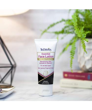 TriDerma Essential Face Lotion - Daily Skin Protection Soothes & Moisturizes - Travel Size 2.2 oz - Ideal for Skin & Lips - Buy Online on GoSupps.com