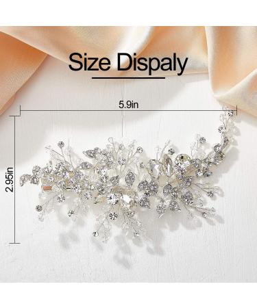 AW BRIDAL Rhinestone Wedding Hair Comb - Bridal Hair Accessories for Brides - Silver/Gold Hair Clip for Wedding and Flower Girl - Buy Online on GoSupps.com