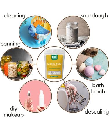 Citric Acid (2LB) by Elo s Premium |100% All-Natural Food Grade Flavour Enhancer| Packaged In Canada| Used As Household Cleaner and Preservative| Non-GMO Kosher and Halal Friendly Gluten Free| Make Skincare Cooking Baking Bath Bombs and More - Buy Online on GoSupps.com