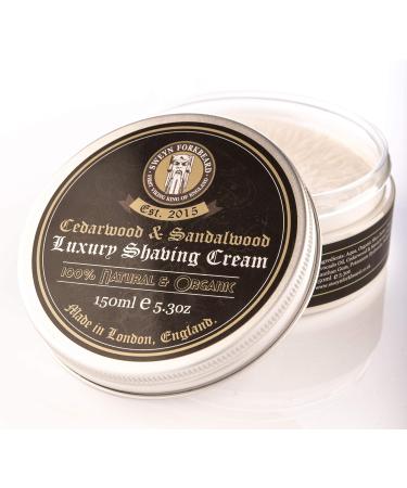 Organic Cedarwood & Sandalwood Shaving Cream, 150ml - Sweyn Forkbeard London - Buy Online on GoSupps.com