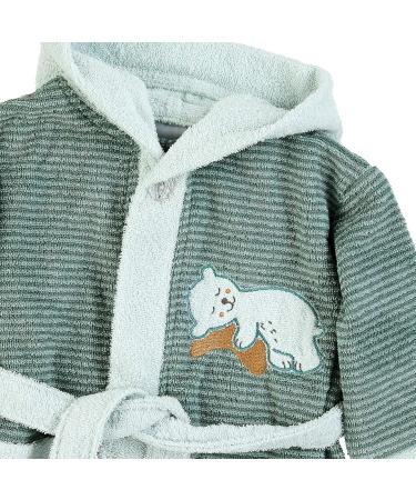 Sterntaler Hooded Bathrobe Bear Ben - Soft Green Size 80 | Ideal for Kids | International Shipping Available - Buy Online on GoSupps.com