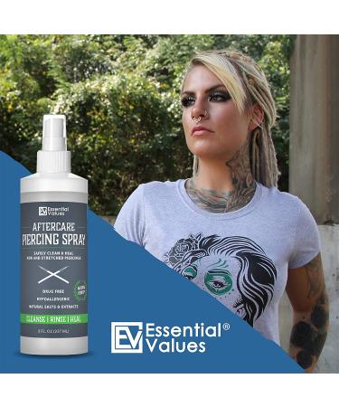 Piercing Aftercare Spray 2 Pack (8 oz) - Natural & Gentle - Made in USA - Buy Online on GoSupps.com