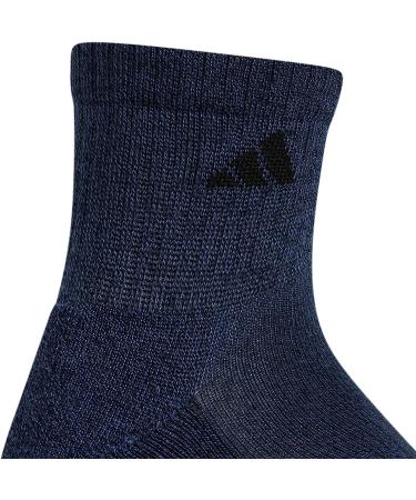 adidas Men's 6-Pack Athletic Cushioned Quarter Socks - Large, Legend Ink Blue/Tech Ink Blue/Light Onix Grey - Buy Online on GoSupps.com