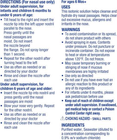 Afrin Moisturizing Children s Saline Mist for Everyday Nasal Congestion and Dry Nose, Isotonic Seawater Saline Spray for Babies 6+ Months, Drug Free Baby Congestion Relief with Soft Tip Nozzle, 5 oz Non-medicated - Buy Online on GoSupps.com