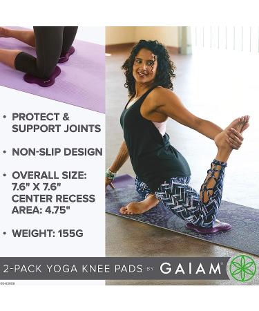 Gaiam Yoga Knee Pads (Set of 2) - Protective Cushions for Knees and Elbows - Ideal for Yoga, Pilates, Meditation, and Travel - Buy Online on GoSupps.com