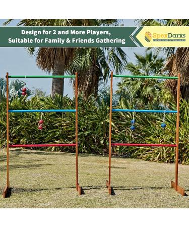 SpexDarxs Ladder Toss Outdoor Game Set - Wooden Golf Toss with Ladder Ball Bolas & Carrying Bag - Fun for Kids & Adults - 35inch - Buy Online on GoSupps.com