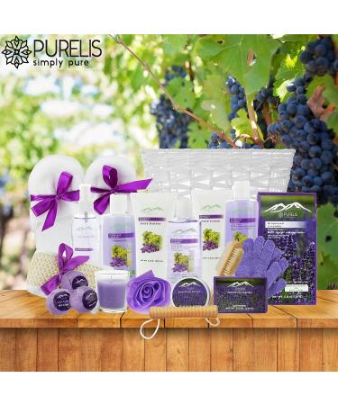 Deluxe XL Spa Gift Basket with Essential Oils - 20 Piece Luxury Bath & Body Set for Her - Natural Organic Holiday Gift (Grapeseed & Lavender) - Buy Online on GoSupps.com