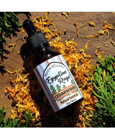 Cedarwood Beard Oil - 100% Natural & Lightweight - Essential Oils & Argan Oil - Organic Calendula - Made in Canada - Muslim Cosmetics (1oz - Buy Online on GoSupps.com