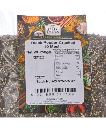Old India Black Pepper Cracked 10 Mesh 750g - Premium Quality Spice (Pack of 1) - Buy Online on GoSupps.com