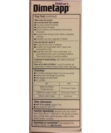 DIMETAPP ELIXIR COUGH/COLD 4 OZ (2 Pack) - Buy Online on GoSupps.com