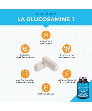 Glucosamine Chondroitin - Joint Complex with MSM & Manganese - Against Joint Pain Osteoarthritis Tendonitis - Cartilage Reconstitution - 90 Vegetable Capsules - Made in France - Buy Online on GoSupps.com